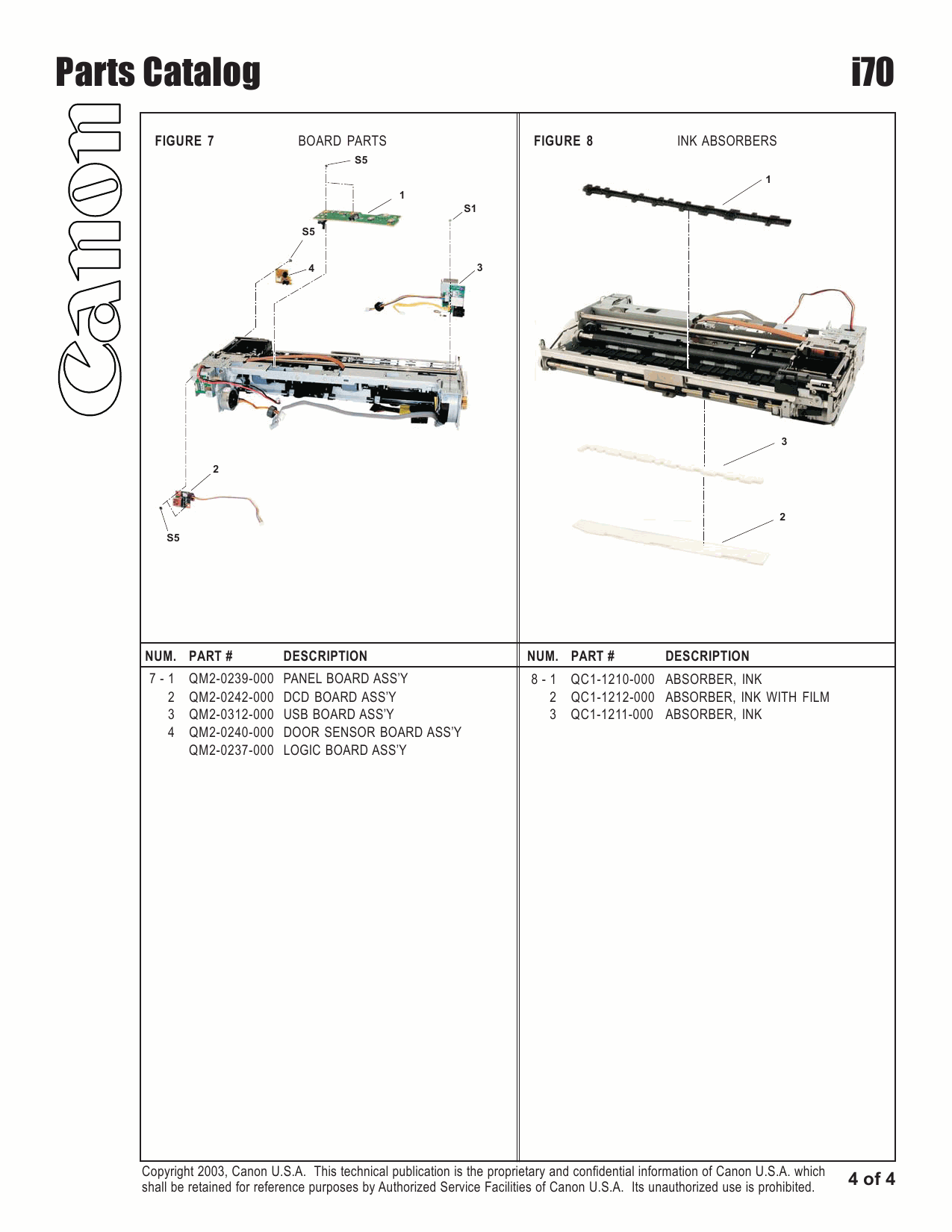 Canon PIXUS i70 50i Parts Catalog Manual-5